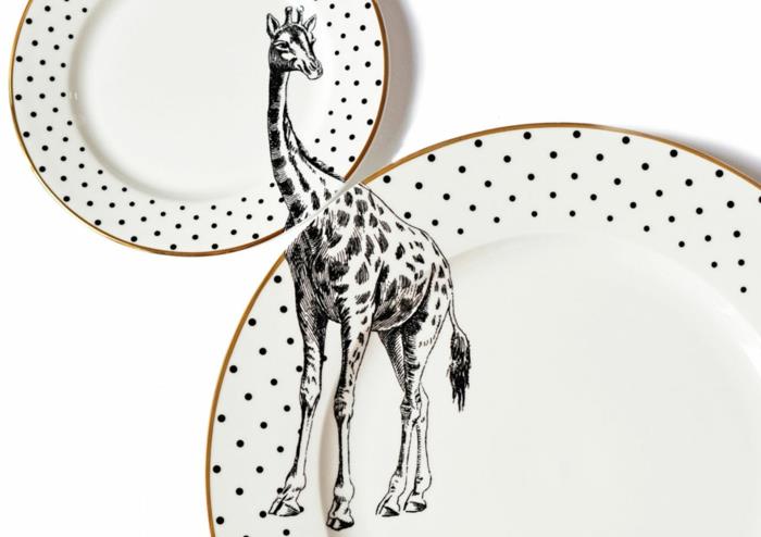 δροσερές ιδέες χειροτεχνίας επιτραπέζια πιάτα yvonne ellen giraffe dots