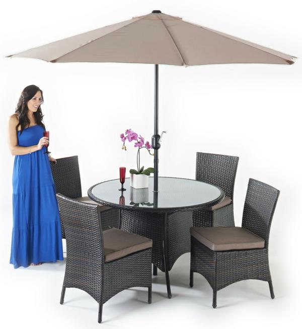 δροσερό τραπέζι κήπου με μπαστούνι σχεδιάζει πολυθρόνα ομπρέλα