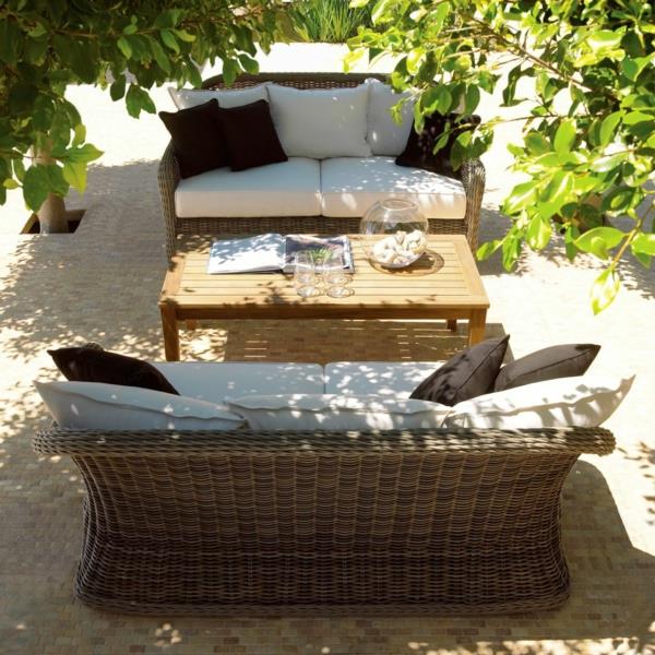 δροσερή ιδέα χαλαρώστε ξαπλώστρα και καναπέ στον κήπο χαβάνα