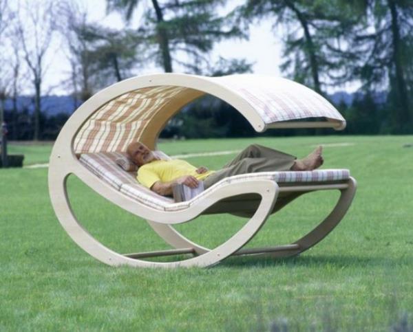 Ιδέα για καναπέ και χαλαρωτική ξαπλώστρα στον κήπο μοντέρνο σχεδιασμό