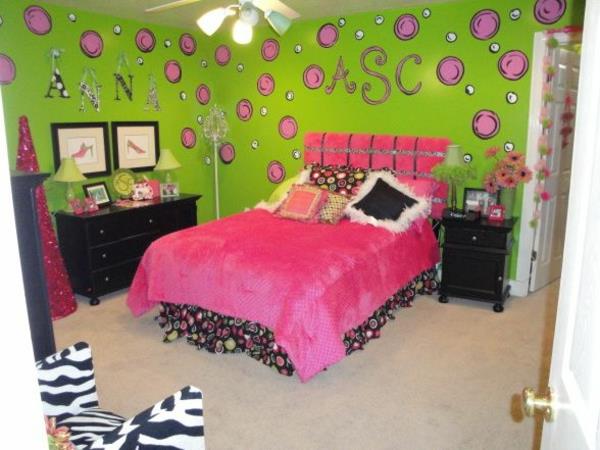νεανικό δωμάτιο κορίτσι χρώματα ροζ και πράσινο