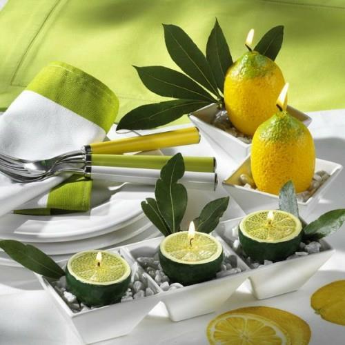 δροσερές ιδέες κεριών καλοκαιρινά λεμόνια ασβέστη πράσινο φρέσκο