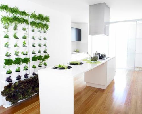 δροσερές πρακτικές ιδέες διακόσμησης βότανα αστικής κουζίνας τοίχου