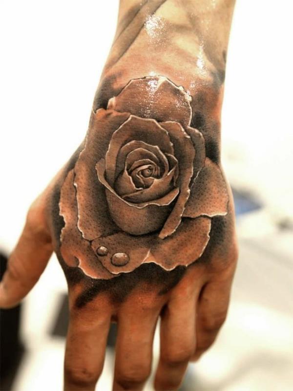 δροσερά τατουάζ 3d τριαντάφυλλο τατουάζ λουλουδιών