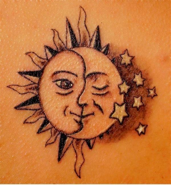τατουάζ ιδέες αστέρι τατουάζ που σημαίνει φεγγάρι ήλιος