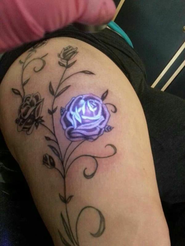 τατουάζ uv τατουάζ μοναδικό τριαντάφυλλο