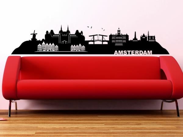 δροσερό σχέδιο τοίχου αυτοκόλλητο τοίχου Άμστερνταμ