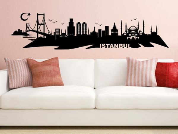 δροσερό σχέδιο τοίχου Κωνσταντινούπολη αυτοκόλλητο τοίχου