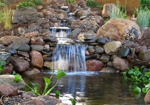 όμορφες ιδέες κήπου νερού λίμνη koi πίσω αυλή