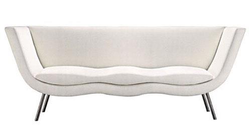 ρετρό λευκός καναπές σχεδιάζει χαμηλά κομψά από την Klimt