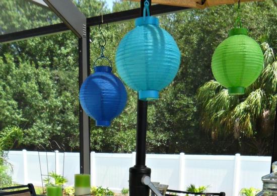 απαραίτητη ιδέα αξεσουάρ πάρτι κήπου λάμψη μπάλα πράσινο μπλε