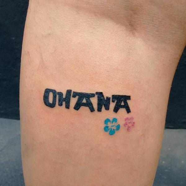 δροσερό ohana τατουάζ γραμματοσειρά μαύρο έργο