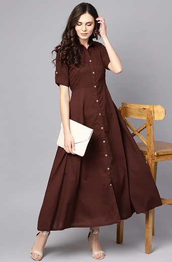 Paprastos medvilnės marškinių tipo suknelė