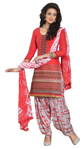 Dizainerio medvilnės „Salwar Kameez“ kostiumas