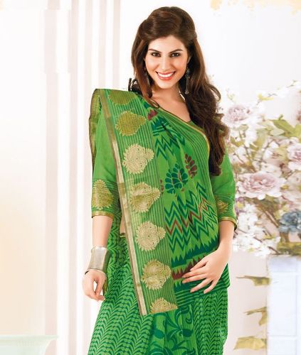 Açık Yeşil Pamuklu Saree