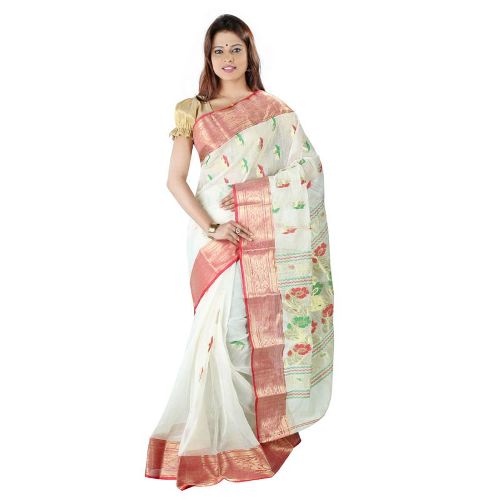 Açık Renk Bengalce Pamuklu Saree