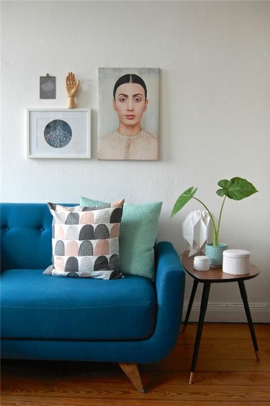 αγοράστε καναπέ σχεδιαστή επίπλων σαλονιού 2 θέσεων καναπέ μπλε