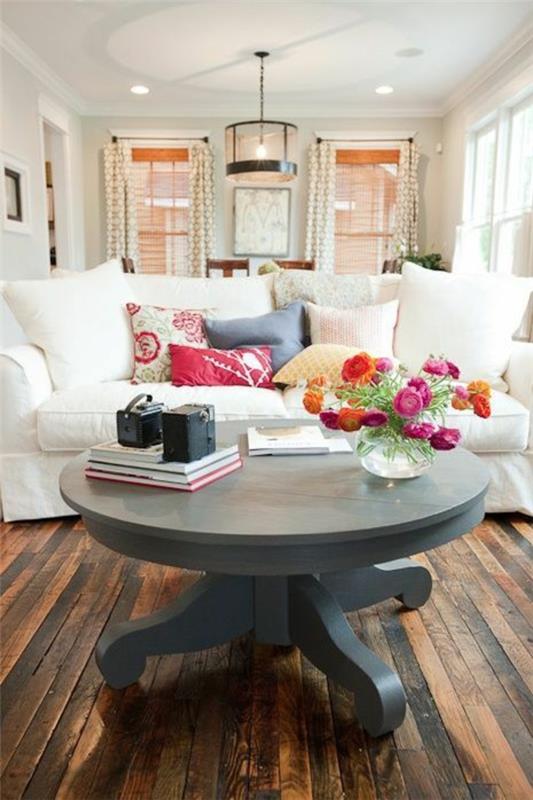 τραπεζάκι σαλονιού καναπές σαλόνι λευκό στρογγυλό ξύλο τραπεζιού σαλονιού