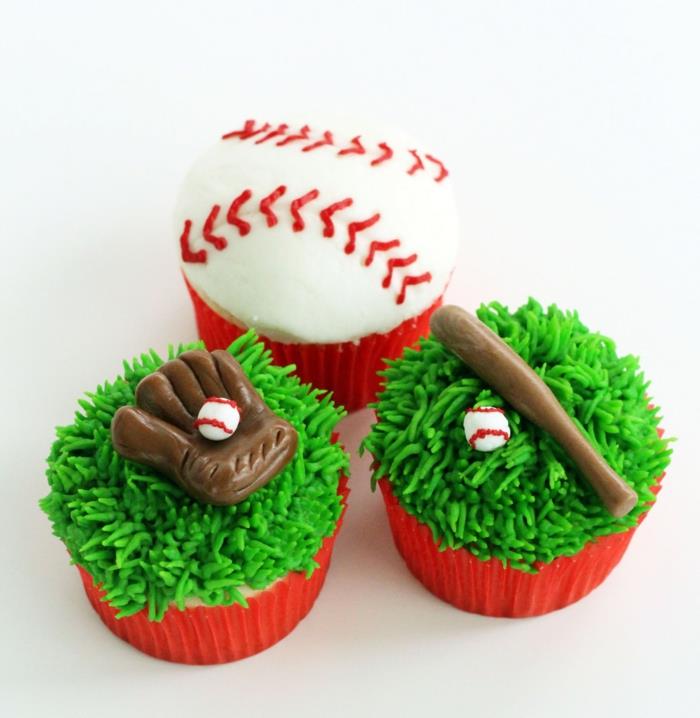 cupcake deco ιδέες μπέιζμπολ πάρτι αθλητικά μοτίβα