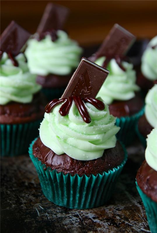 cupcake deco muffins μέντα φουντ μαύρη σοκολάτα