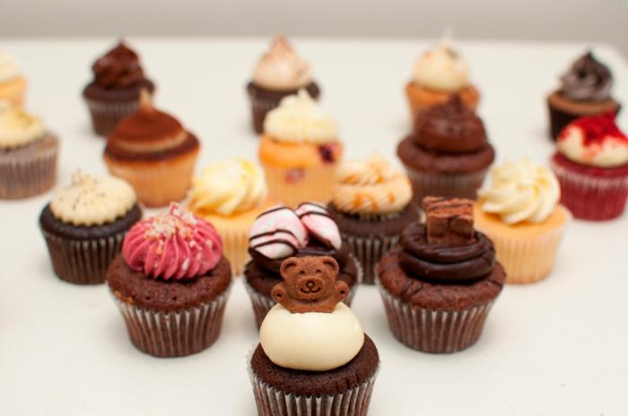 cupcake deco muffins σοκολάτα κρέμες αρκούδες