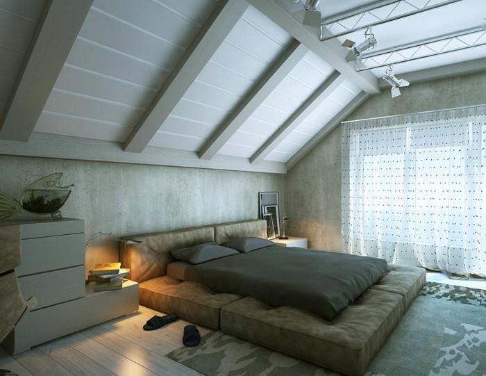 Δημιουργήστε ιδέες με κλίση οροφής για το υπνοδωμάτιο