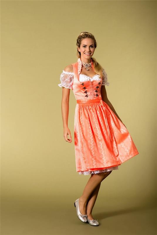 κυρίες trachtenmode drindl φορέματα oktoberfest 2014 τάσεις μόδας χρώματα πορτοκαλί