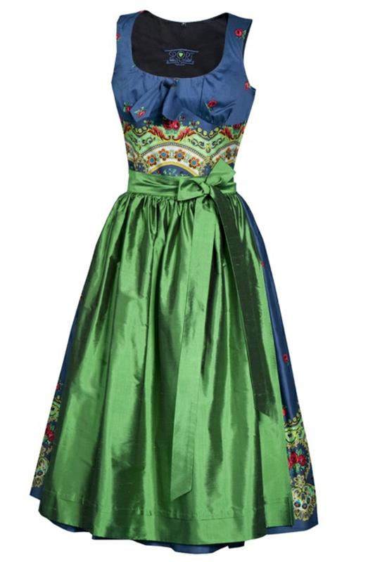 κυρίες trachtenmode drindl ποδιά πράσινο φόρεμα μπλε oktoberfest 2014