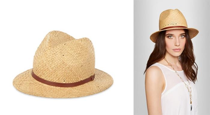 γυναικεία καπέλα άχυρο φυσικό χρώμα fedora madewell