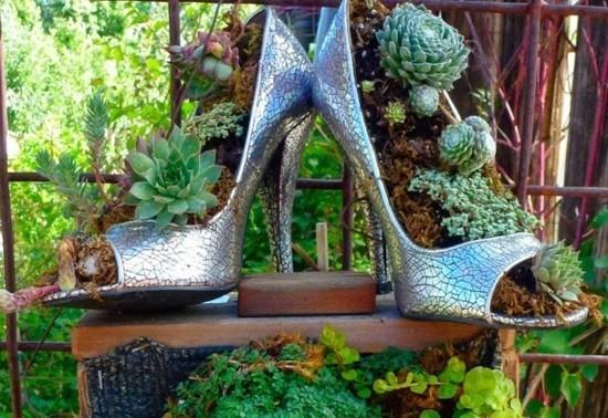 γυναικεία παπούτσια διακόσμηση κήπου δημιουργήστε ιδέες μόνοι σας