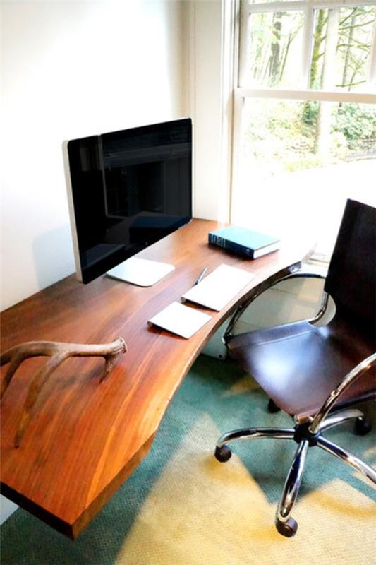 το δικό σας γραφείο στο σπίτι μοντέρνο με ένα γραφείο από ανθεκτικό ξύλο
