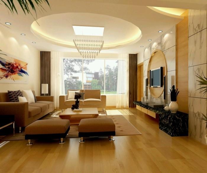σχεδιασμός οροφής στο σαλόνι με φωτισμό led