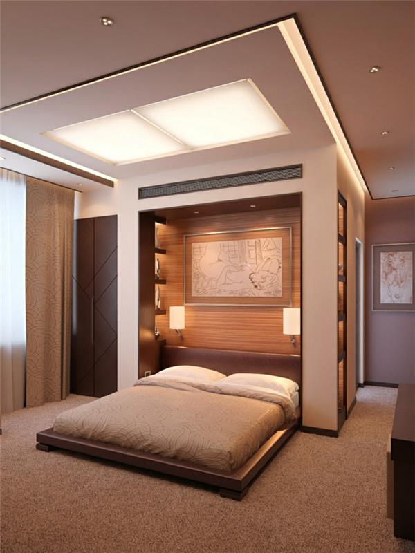 σχεδιασμός οροφής μοντέρνο δωμάτιο οροφής που χωρίζει τον χώρο ύπνου