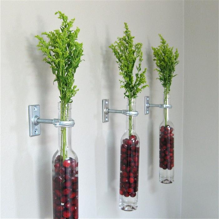 μπουκάλια διακόσμηση τοίχο επισυνάψετε φυτά