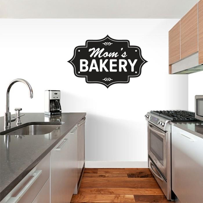 ντεκό ιδέες κουζίνα όμορφα αυτοκόλλητα τοίχου λευκοί τοίχοι