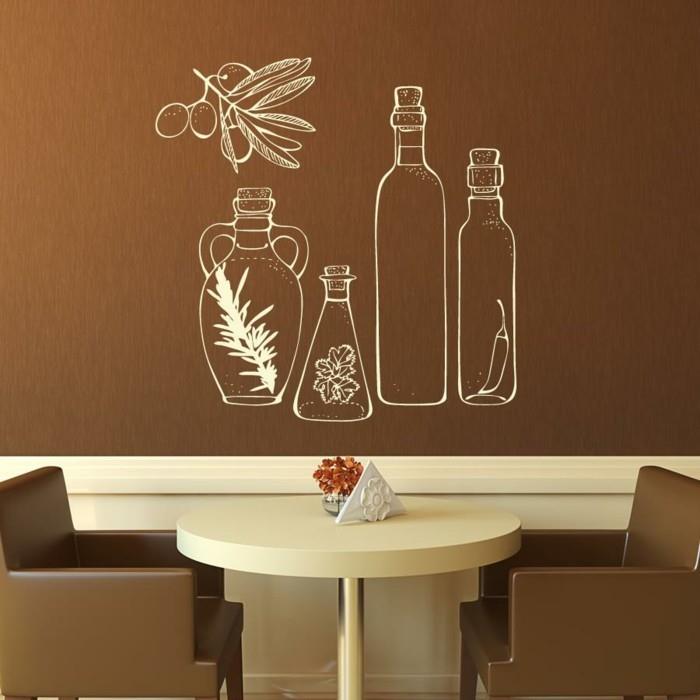 ντεκό ιδέες χαλκομανίες τοίχου κουζίνας καφέ τραπεζαρία βαφής τοίχου