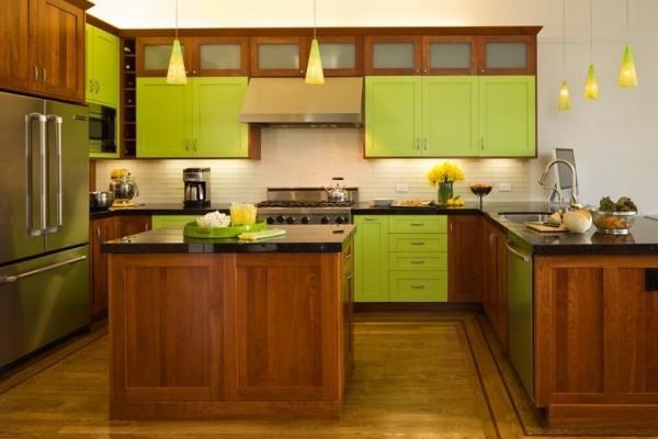 ιδέες ντεκό υπέροχα ντουλάπια σε πράσινο και καφέ