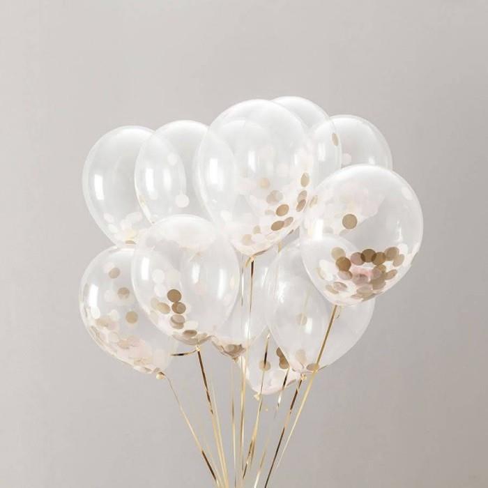 ιδέες διακόσμησης λευκά μπαλόνια με νομίσματα