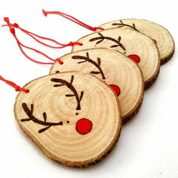διακοσμήστε με ξύλινους δίσκους μόνοι σας φτιάξτε διακοσμήσεις χριστουγεννιάτικων δέντρων μοτίβα ταράνδων