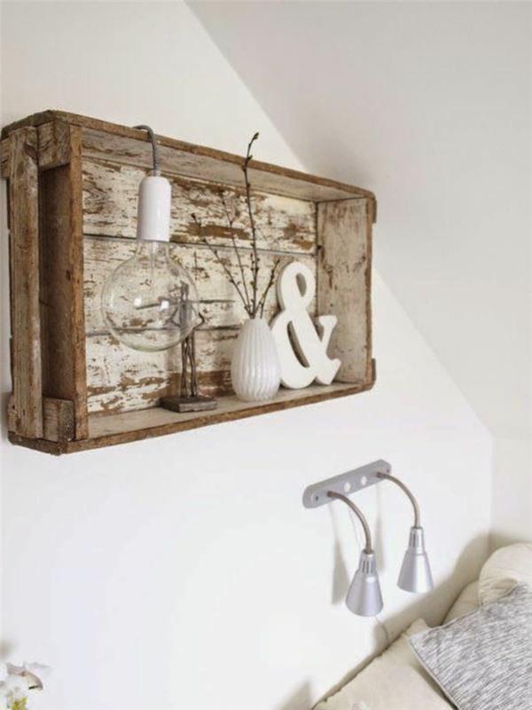 ντεκο ιδεες diy αντικειμενα ξύλινο κουτί τοίχο ράφι χτίστε τον εαυτό σας shabby chic