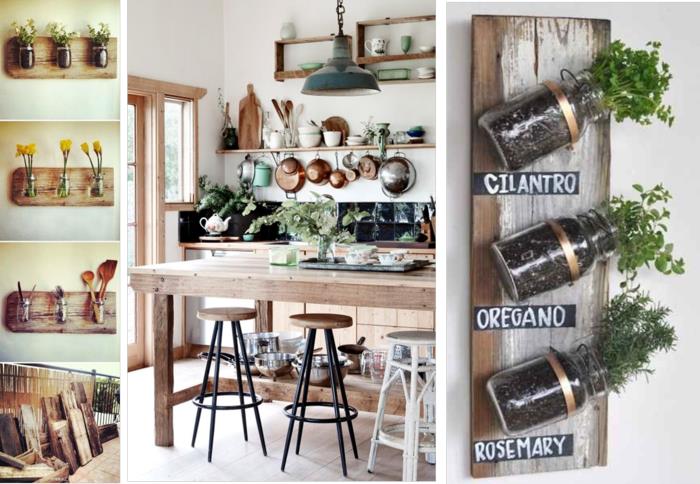 ντεκό ιδέες diy παλιά αντικείμενα ξύλινες σανίδες τοίχου ράφια παλιό ξύλο