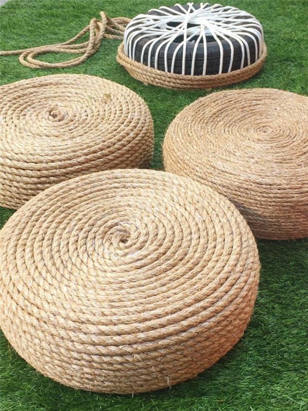 επίπλωση παραδειγμάτων deco ιδέες σχοινί διακόσμηση χαλί