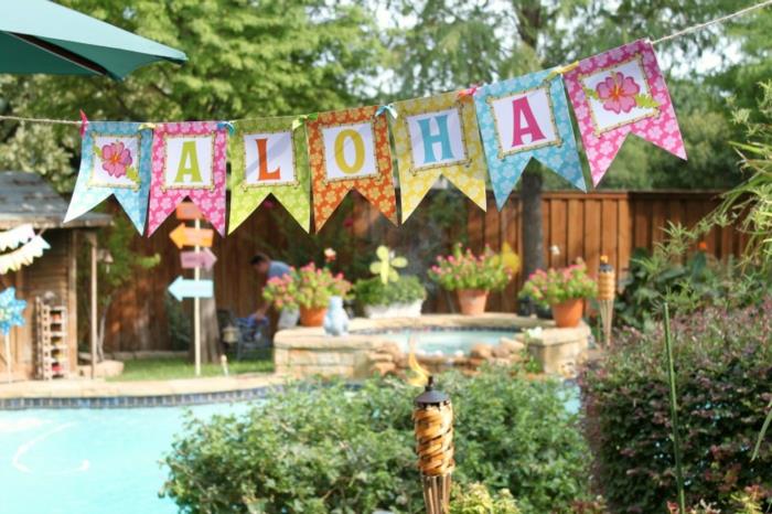 ιδέες διακόσμησης πάρτι κήπου γιρλάντες χαρτί διακόσμηση κήπου χαιρετισμού
