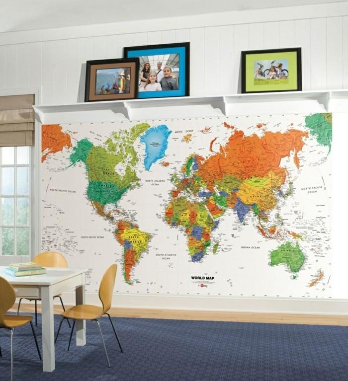 ιδέες ντεκό παγκόσμιος χάρτης διακοσμούν παιδικό δωμάτιο