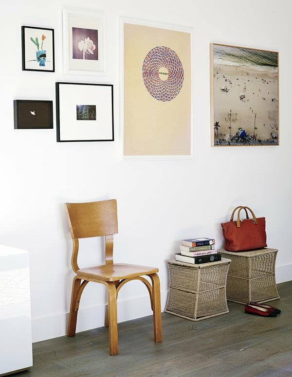 καρέκλα σκαμπό ιδέες διακόσμησης μπαστούνι και σχεδιασμός τοίχου στο διάδρομο