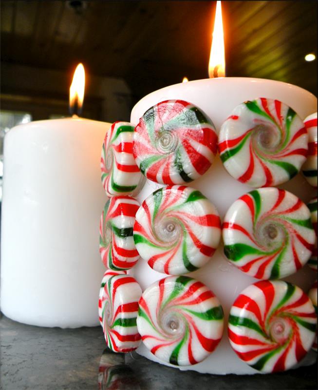 ιδέες ντεκό χριστουγεννιάτικες ιδέες χειροτεχνίας χριστουγεννιάτικα κεριά ιδέες σπιτιού