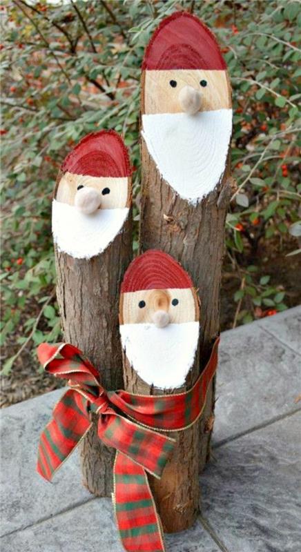 ιδέες ντεκό χριστουγεννιάτικες ιδέες χειροτεχνίας Άγιος Βασίλης ξύλο