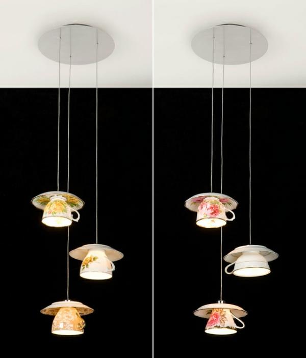 ιδέες διακόσμησης φλιτζάνια τσαγιού χρησιμοποιούν όμορφα φώτα