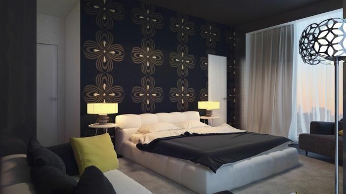 κρεβάτια σχεδιασμού όμορφο χαλί καναπέ τοίχου με έμφαση