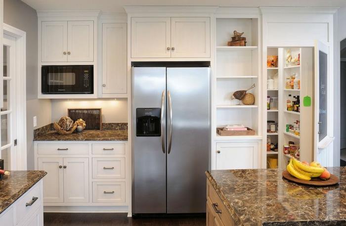 σχεδιασμός ψυγείου φαντασμένη ασημένια επιφάνεια εργασίας κουζίνας